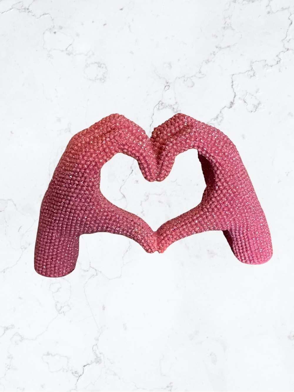Rhinestone Embellished Pink Hands Decoration
